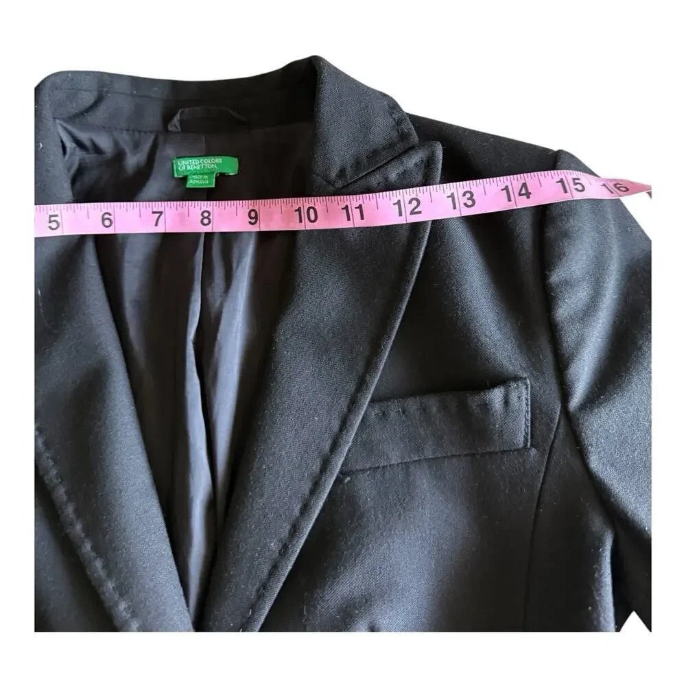 United Colors Of Benetton Vintage Single Button Black Blazer S